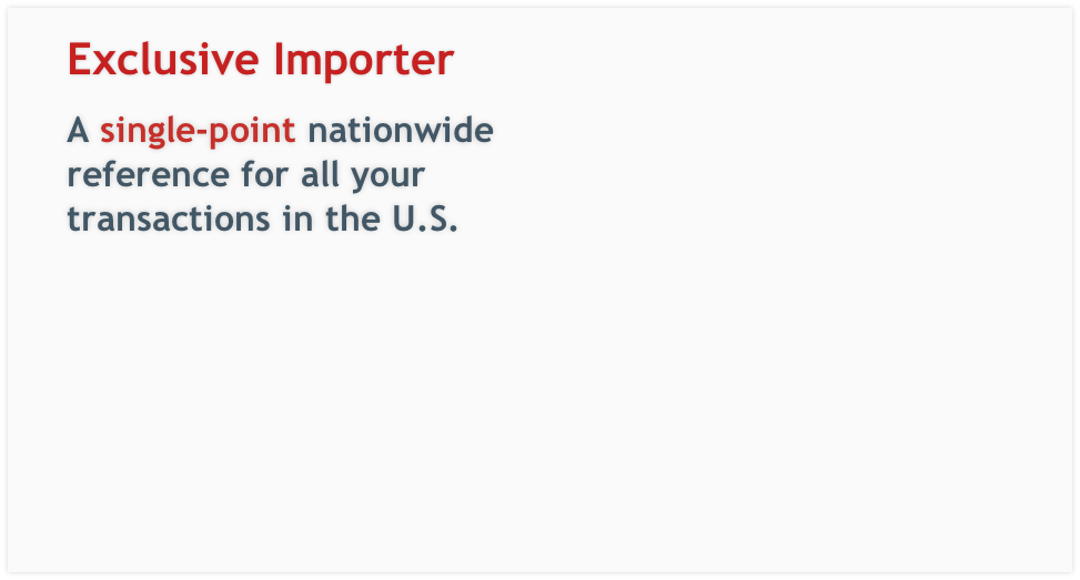 A single-point nationwide reference for all your transactions in the U.S.

